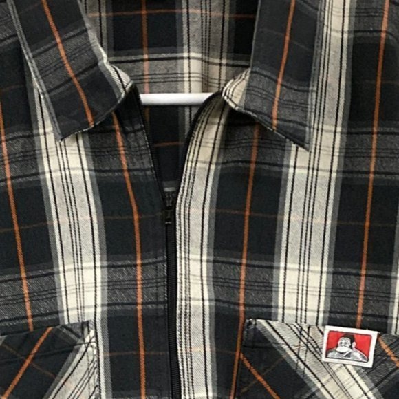 Ben Davis Short Sleeve Plaid 1/2 Zip Shirt - Picture 3 of 13